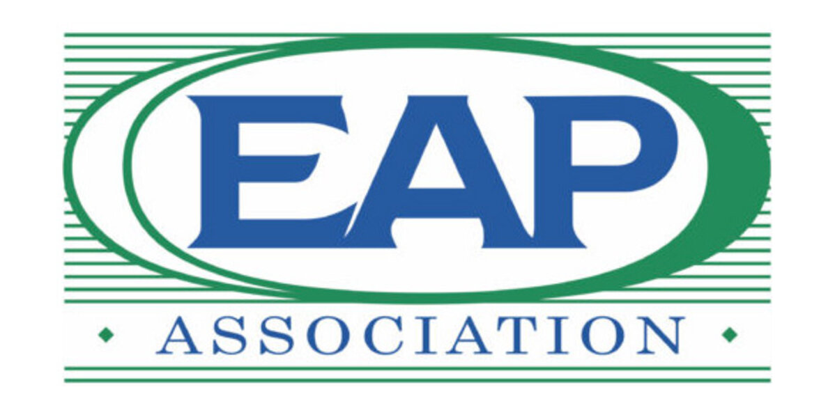 Logo of the EAP Association, featuring the letters 'EAP' in blue and 'ASSOCIATION' below in a lighter blue, surrounded by green lines.